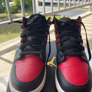 Jordan Black and Red Sneakers Iconic High-Top Design with Box
